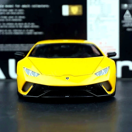 AutoArt Lamborghini 2014 هوراكان LP610-4 يلو 1:18 – نموذج معدني قابل للجمع من القالب المصبوب