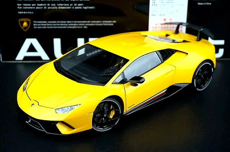 AutoArt Lamborghini 2014 هوراكان LP610-4 يلو 1:18 – نموذج معدني قابل للجمع من القالب المصبوب