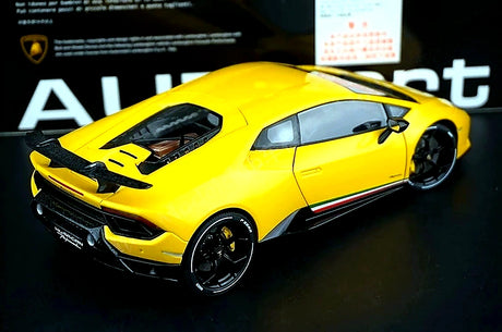 AutoArt Lamborghini 2014 هوراكان LP610-4 يلو 1:18 – نموذج معدني قابل للجمع من القالب المصبوب