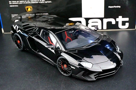 AutoArt Lamborghini 2015 Aventador LP750-4 SV بلاك 1:18 – نموذج معدني قابل للجمع من القالب المصبوب