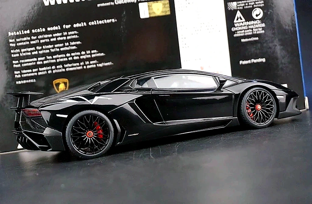 AutoArt Lamborghini 2015 Aventador LP750-4 SV Black 1:18 – Modello da collezione in pressofuso