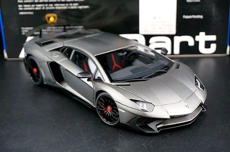 AutoArt Lamborghini 2015 Aventador LP750-4 SV رمادي 1:18 – نماذج معدنية قابلة للجمع من القالب المصبوب