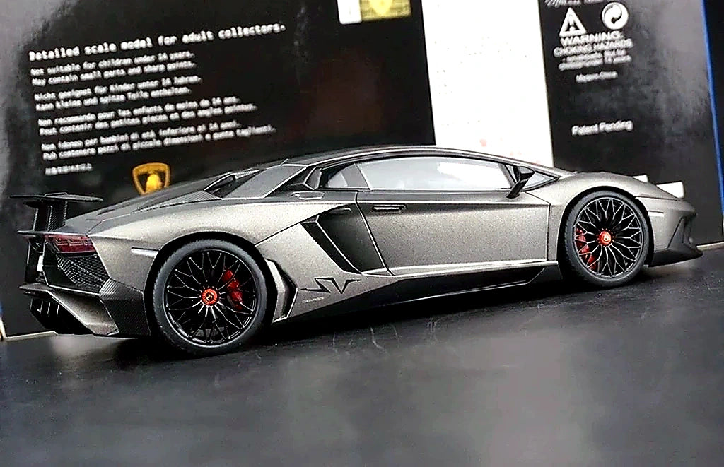 AutoArt Lamborghini 2015 Aventador LP750-4 SV Gray 1:18 – Modello da collezione pressofuso