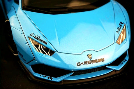 AutoArt Lamborghini 2015 هوراكان LP610-4 LB-ووركس بلو 1:18 – نموذج معدني قابل للجمع مصبوب، قالب