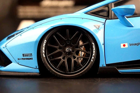 AutoArt Lamborghini 2015 هوراكان LP610-4 LB-ووركس بلو 1:18 – نموذج معدني قابل للجمع مصبوب، قالب