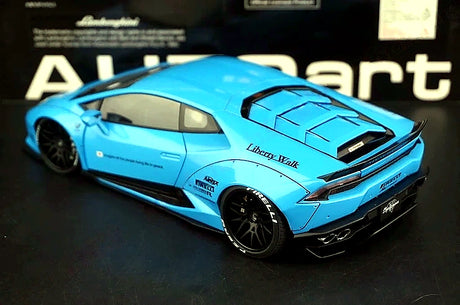 AutoArt Lamborghini 2015 هوراكان LP610-4 LB-ووركس بلو 1:18 – نموذج معدني قابل للجمع مصبوب، قالب