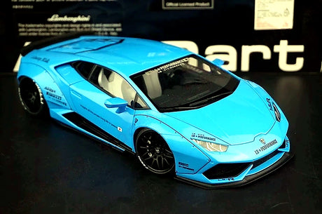 AutoArt Lamborghini 2015 هوراكان LP610-4 LB-ووركس بلو 1:18 – نموذج معدني قابل للجمع مصبوب، قالب