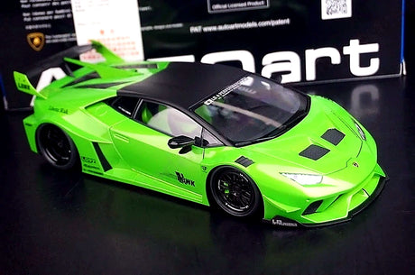 AutoArt Lamborghini 2015 هوراكان LP610-4 LB-ووركس جرين 1:18 – نموذج معدني قابل للجمع من القالب المصبوب