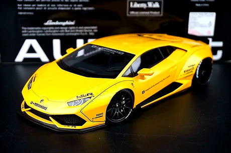 AutoArt Lamborghini 2015 هوراكان LP610-4 LB-ووركس أصفر 1:18 – نموذج معدني قابل للجمع من القالب المصبوب