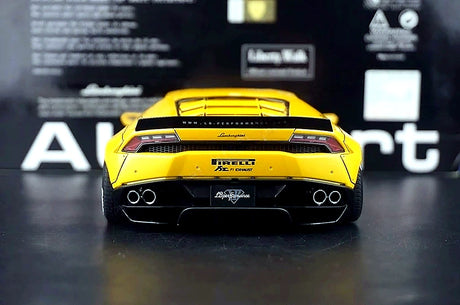 AutoArt Lamborghini 2015 هوراكان LP610-4 LB-ووركس أصفر 1:18 – نموذج معدني قابل للجمع من القالب المصبوب