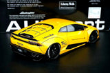 AutoArt Lamborghini 2015 هوراكان LP610-4 LB-ووركس أصفر 1:18 – نموذج معدني قابل للجمع من القالب المصبوب