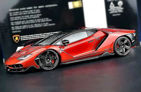 AutoArt Lamborghini 2016 سينتيناريو LP770-4 بورغندي 1:18 – نموذج معدني قابل للجمع مصبوب.