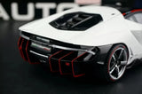 AutoArt Lamborghini 2016 سينتيناريو LP770-4 وايت 1:18 – نموذج معدني قابل للجمع مصبوب.