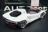 AutoArt Lamborghini 2016 سينتيناريو LP770-4 وايت 1:18 – نموذج معدني قابل للجمع مصبوب.