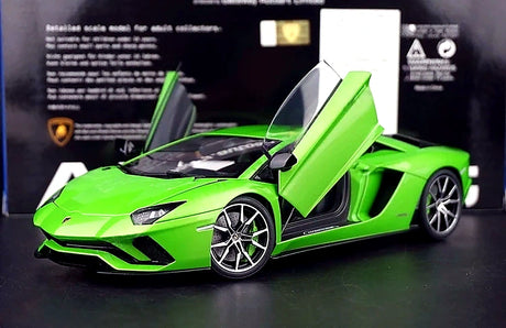 AutoArt Lamborghini 2017 Aventador S LP740-4 Green 1:18 – نموذج معدني قابل للجمع من القالب المصبوب