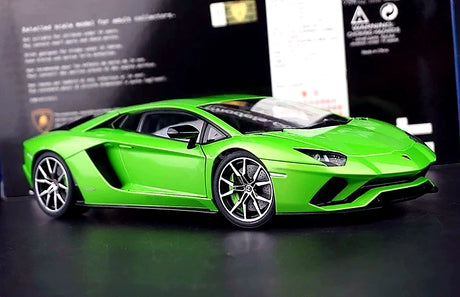 AutoArt Lamborghini 2017 Aventador S LP740-4 Green 1:18 – نموذج معدني قابل للجمع من القالب المصبوب