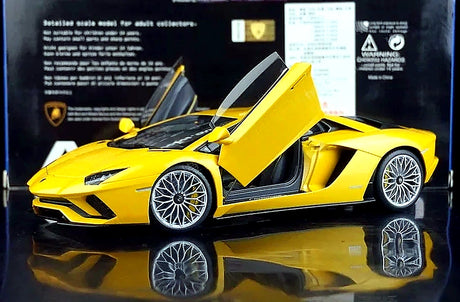 AutoArt Lamborghini 2017 Aventador S LP740-4 الأصفر 1:18 – نموذج معدني قابل للجمع من القالب المصبوب