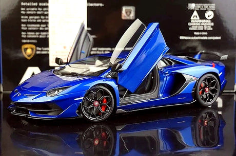 AutoArt Lamborghini 2018 Aventador SVJ بلو 1:18 – نموذج معدني قابل للجمع