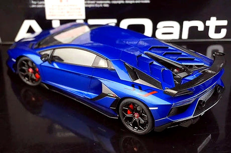 AutoArt Lamborghini 2018 Aventador SVJ بلو 1:18 – نموذج معدني قابل للجمع