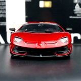 AutoArt Lamborghini 2018 Aventador SVJ بورغوندي 1:18 – نموذج معدني قابل للجمع من القالب المصبوب