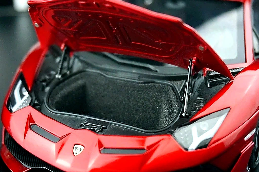 AutoArt Lamborghini 2018 Aventador SVJ بورغوندي 1:18 – نموذج معدني قابل للجمع من القالب المصبوب