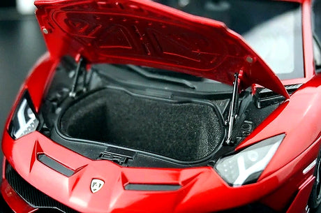 AutoArt Lamborghini 2018 Aventador SVJ بورغوندي 1:18 – نموذج معدني قابل للجمع من القالب المصبوب