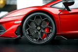 AutoArt Lamborghini 2018 Aventador SVJ بورغوندي 1:18 – نموذج معدني قابل للجمع من القالب المصبوب