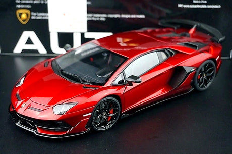 AutoArt Lamborghini 2018 Aventador SVJ بورغوندي 1:18 – نموذج معدني قابل للجمع من القالب المصبوب