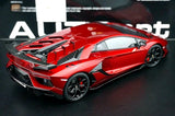 AutoArt Lamborghini 2018 Aventador SVJ بورغوندي 1:18 – نموذج معدني قابل للجمع من القالب المصبوب