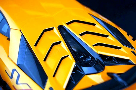 AutoArt Lamborghini 2018 Aventador SVJ أورانج 1:18 – نموذج معدني قابل للجمع من قالب القالب