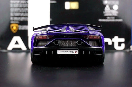 AutoArt Lamborghini 2018 Aventador SVJ Purple 1:18 – نموذج معدني قابل للجمع من القالب المصبوب