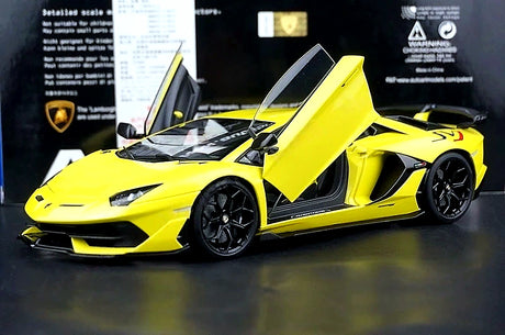 AutoArt Lamborghini 2018 Aventador SVJ يلو 1:18 – نماذج معدنية قابلة للجمع