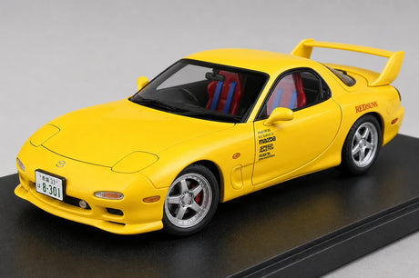AutoArt Mazda 1992 RX-7 FD3S Initial D Yellow 1:18 – samlarobjekt i gjutet modell, gjutet