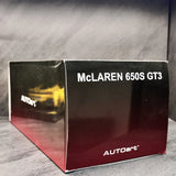 AutoArt McLaren 2015 650S GT3 Volcano Orange 1:18 – نموذج معدني قابل للجمع مصبوب.