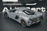 AutoArt McLaren 2015 675LT رمادي 1:18 – نموذج معدني قابل للجمع من القالب المصبوب