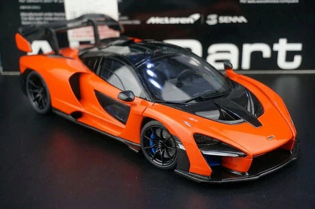 AutoArt McLaren 2018 Senna أورانج 1:18 – نموذج معدني قابل للجمع مصبوب.