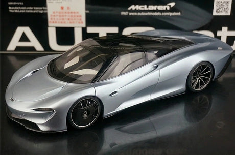 AutoArt McLaren 2020 Speedtail Argento e Blu 1:18 – Modello da collezione pressofuso