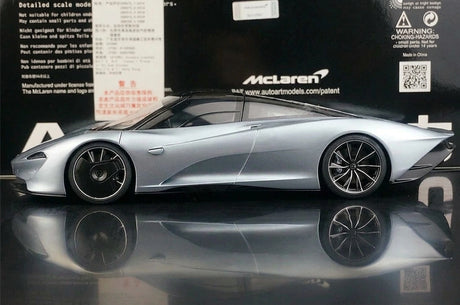 AutoArt McLaren 2020 Speedtail Argento e Blu 1:18 – Modello da collezione pressofuso