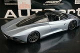 AutoArt McLaren 2020 Speedtail Argento e Blu 1:18 – Modello da collezione pressofuso