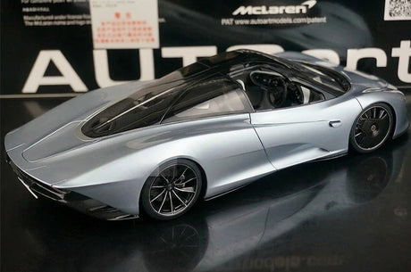 AutoArt McLaren 2020 Speedtail Argento e Blu 1:18 – Modello da collezione pressofuso