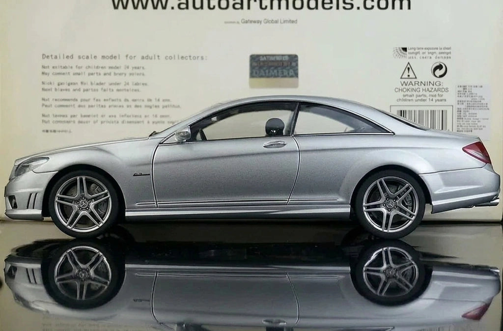 [AutoArt] 1:18 Mercedes-Benz 2007 CL63 AMG Auto in miniatura argento in metallo pressofuso