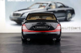 [AutoArt] 1:18 Mercedes-Maybach 2005 57S Auto Modello Nero in Pressofuso
