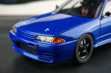 AutoArt Nissan 1989 Skyline GT-R R32 Plain Body Blue 1:18 – Sammelobjekt, Druckgussmodell, Druckguss