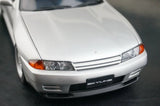 AutoArt Nissan 1994 Skyline GT-R R32 V-Spec II Silver 1:18 – نموذج معدني قابل للجمع مصبوب.