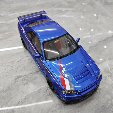 [AutoArt] 1:18 Nissan 1999 Skyline GT-R R34 R-tune Blue Model Car Die-Cast