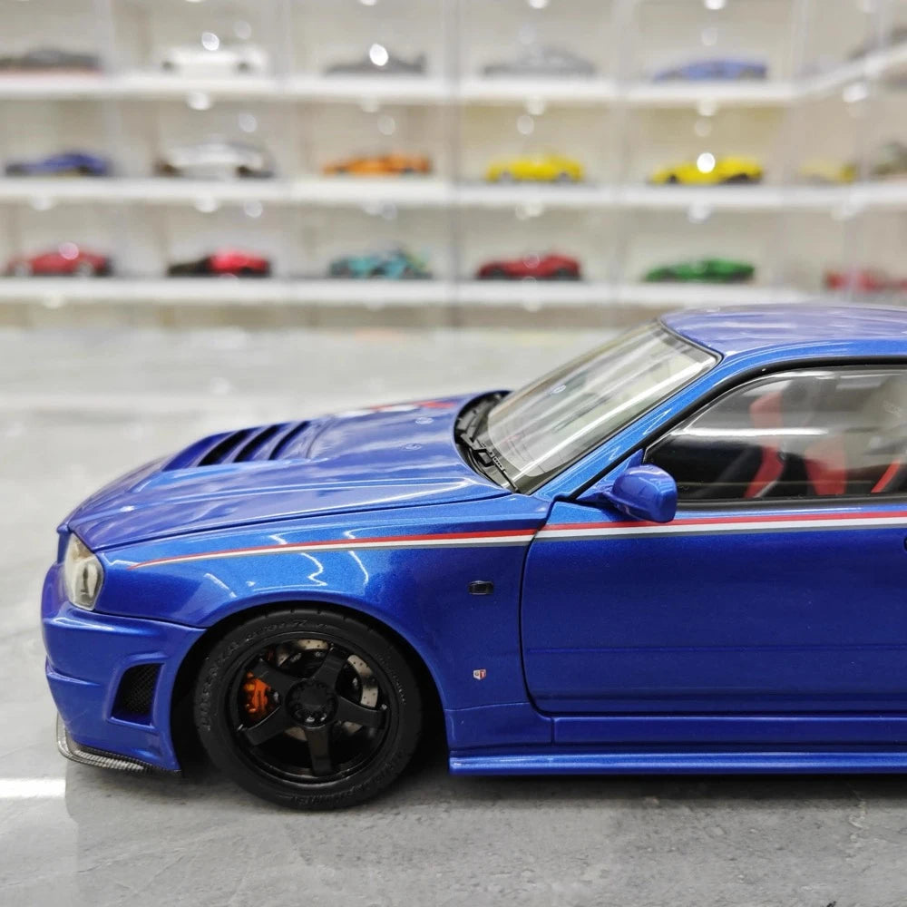 [AutoArt] 1:18 Nissan 1999 Skyline GT-R R34 R-tune Blue Model Car Die-Cast