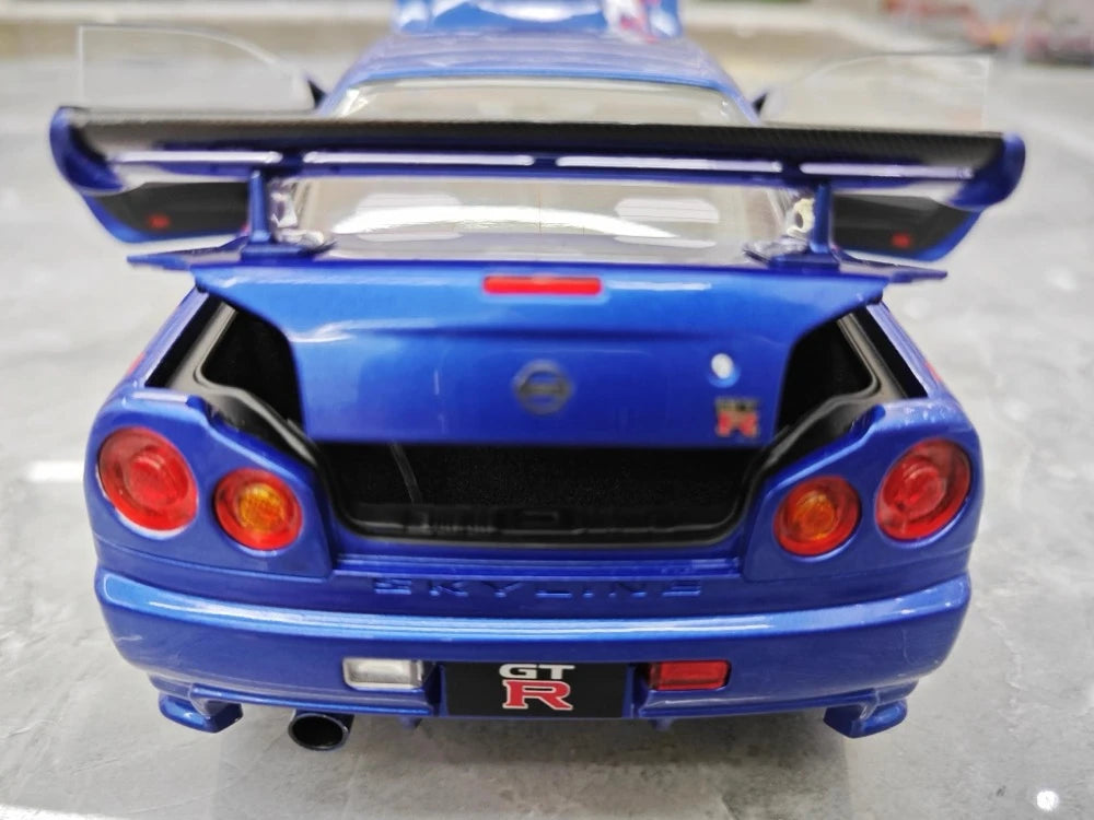 [AutoArt] 1:18 Nissan 1999 Skyline GT-R R34 R-tune Blue Model Car Die-Cast