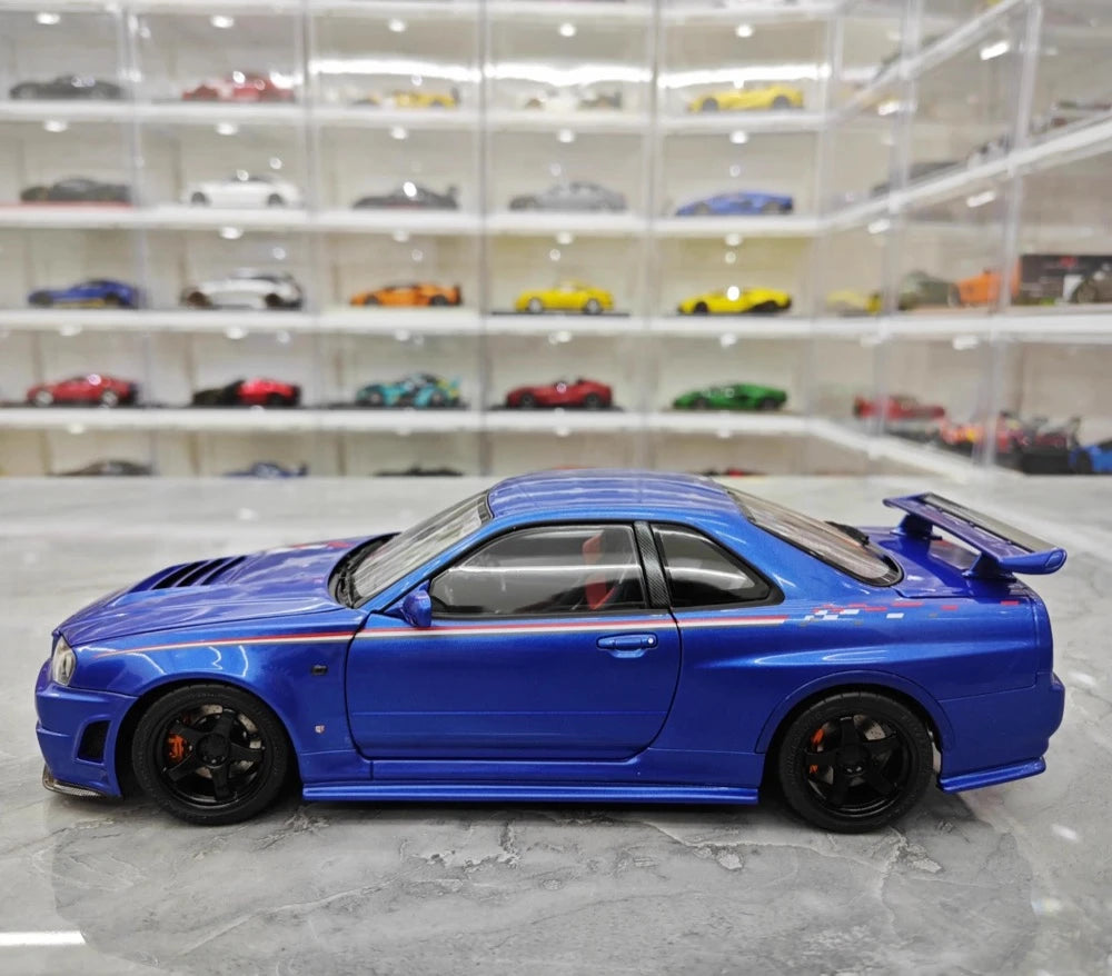 [AutoArt] 1:18 Nissan 1999 Skyline GT-R R34 R-tune Blue Model Car Die-Cast