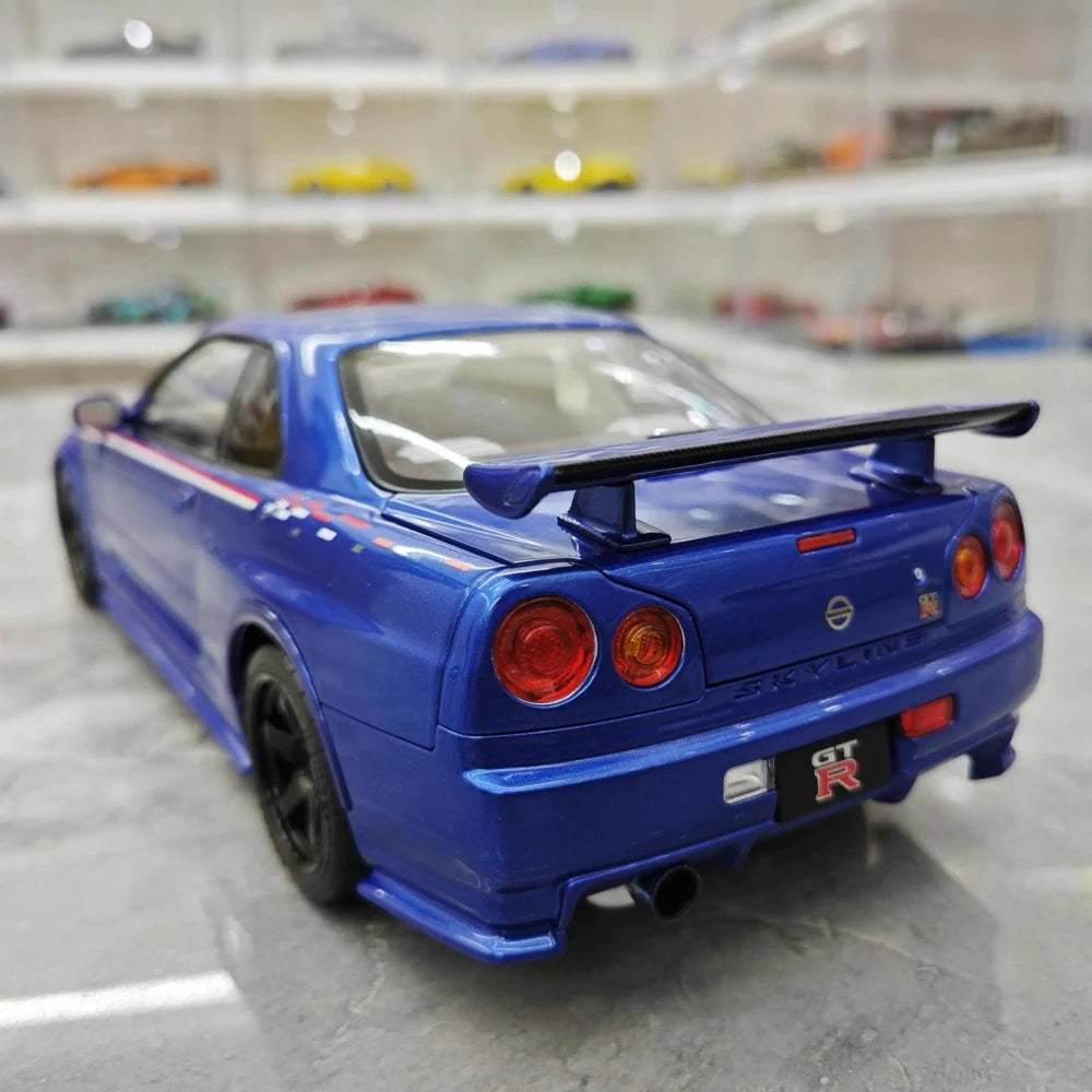[AutoArt] 1:18 Nissan 1999 Skyline GT-R R34 R-tune Blue Model Car Die-Cast