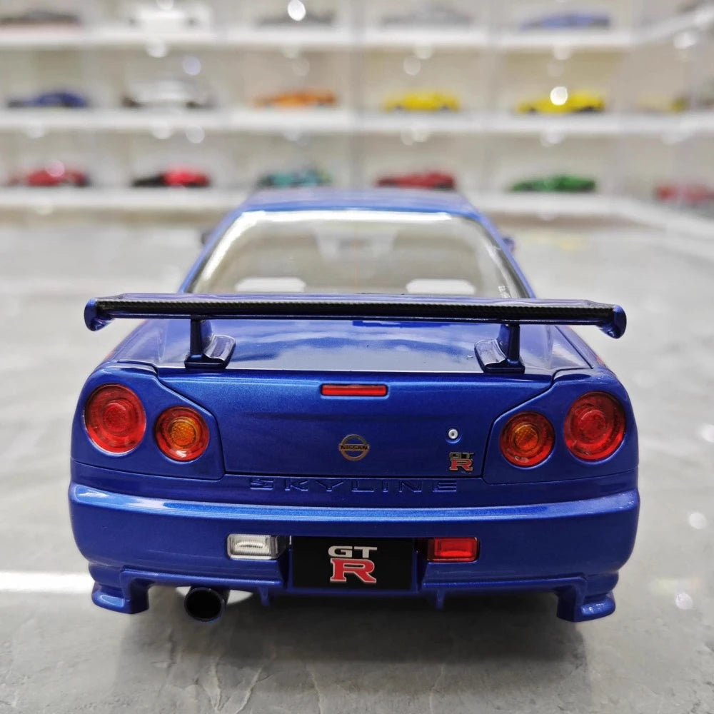 [AutoArt] 1:18 Nissan 1999 Skyline GT-R R34 R-tune Blue Model Car Die-Cast
